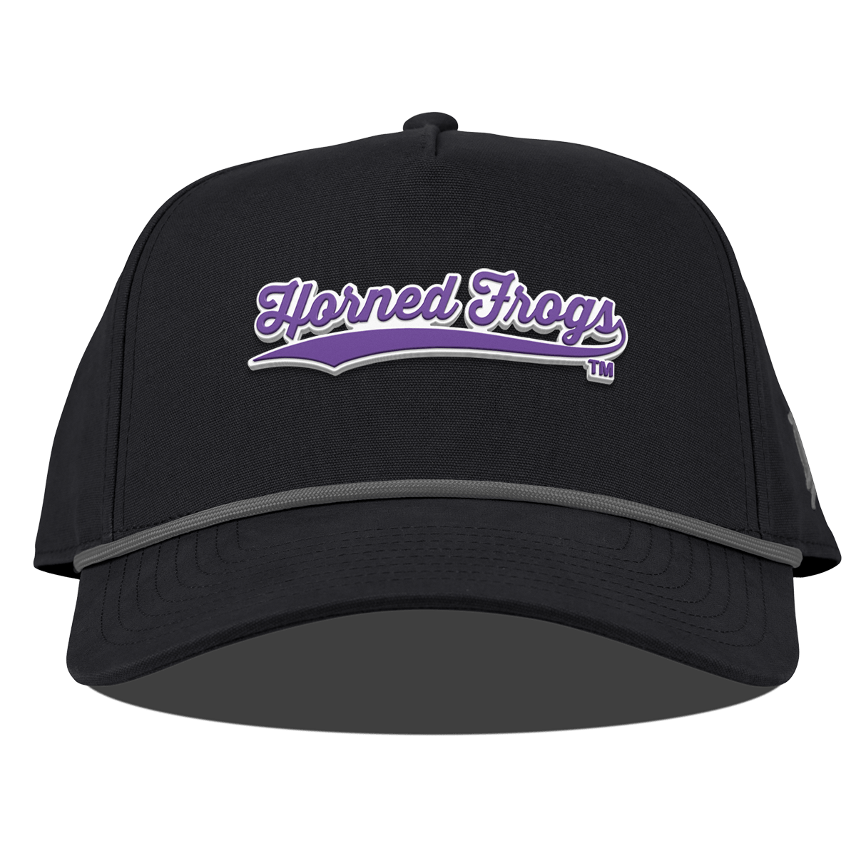 Texas Christian University "TCU Horned Frogs Scripts" Curved Canvas 5 Panel Rope Vintage Black
