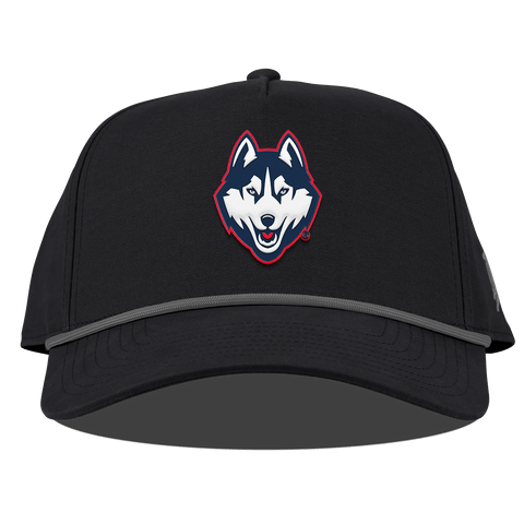 University of Connecticut "Huskies Mascot" Curved Canvas 5 Panel Rope Vintage Black