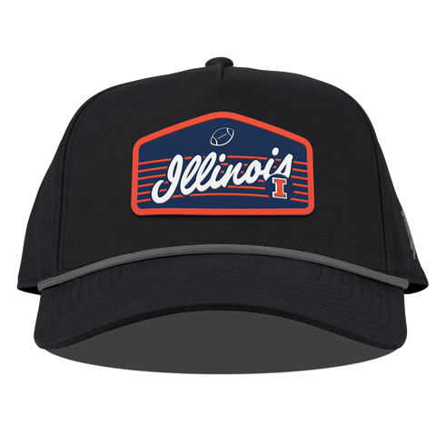University of Illinois "Illini Football" Curved Canvas 5 Panel Rope Vintage Black
