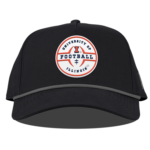 University of Illinois "Illinois Football Legacy" Curved Canvas 5 Panel Rope Vintage Black