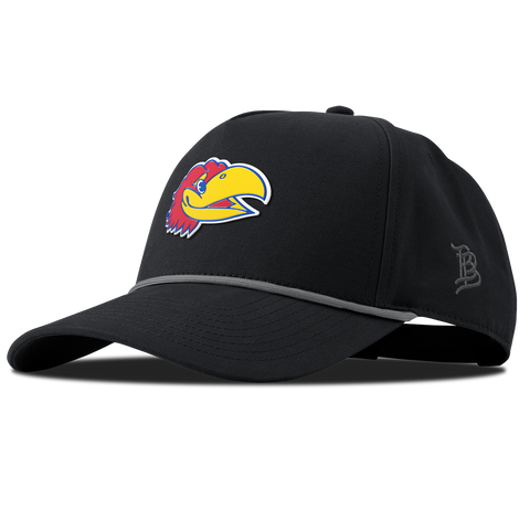 University of Kansas "KU Big Jay" Curved Canvas 5 Panel Rope Vintage Black