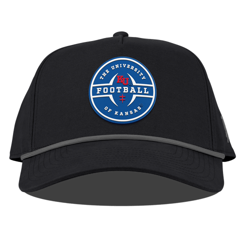 University of Kansas "Kansas Football Legacy" Curved Canvas 5 Panel Rope Vintage Black