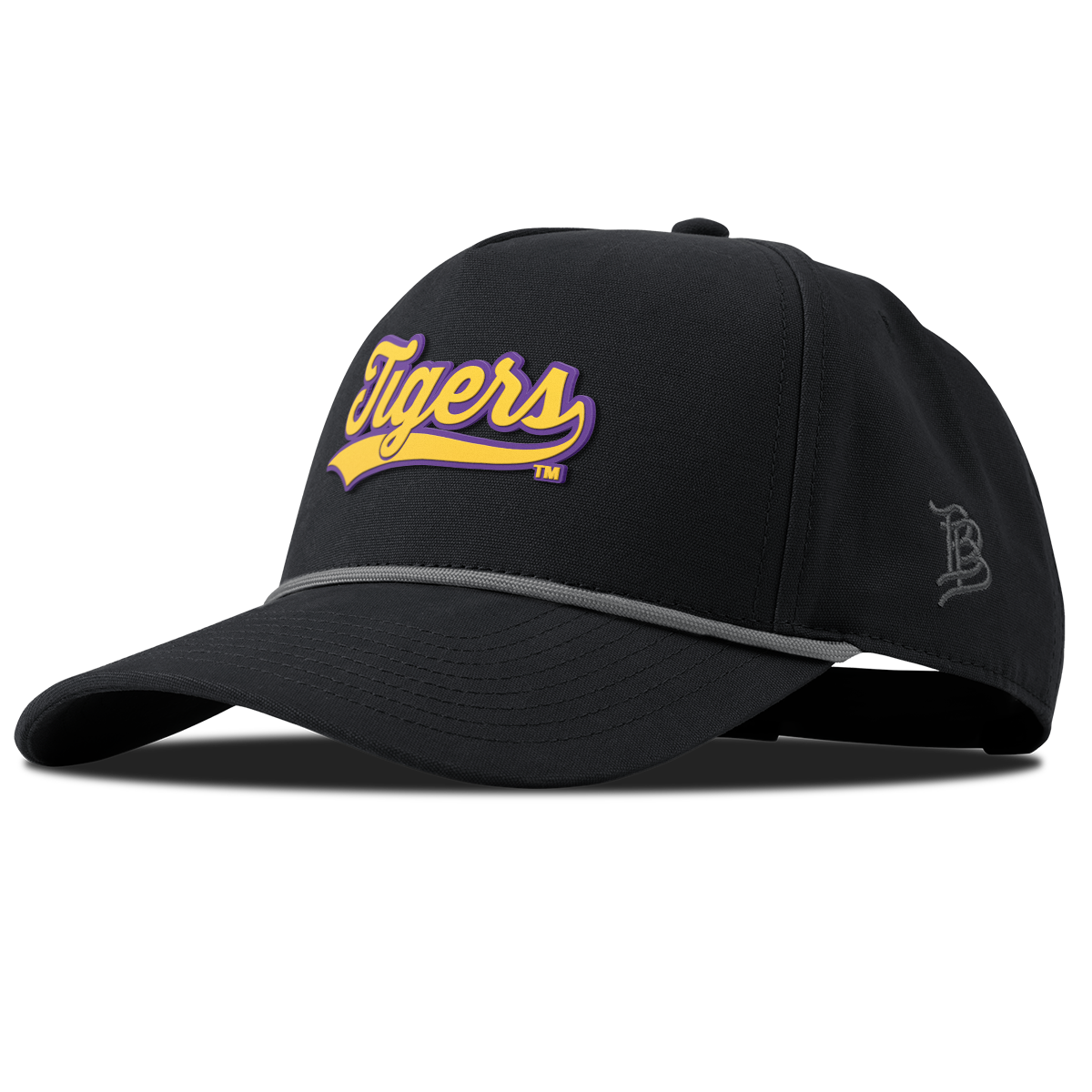 Louisiana State University "LSU Tigers Script" Curved Canvas 5 Panel Rope Vintage Black