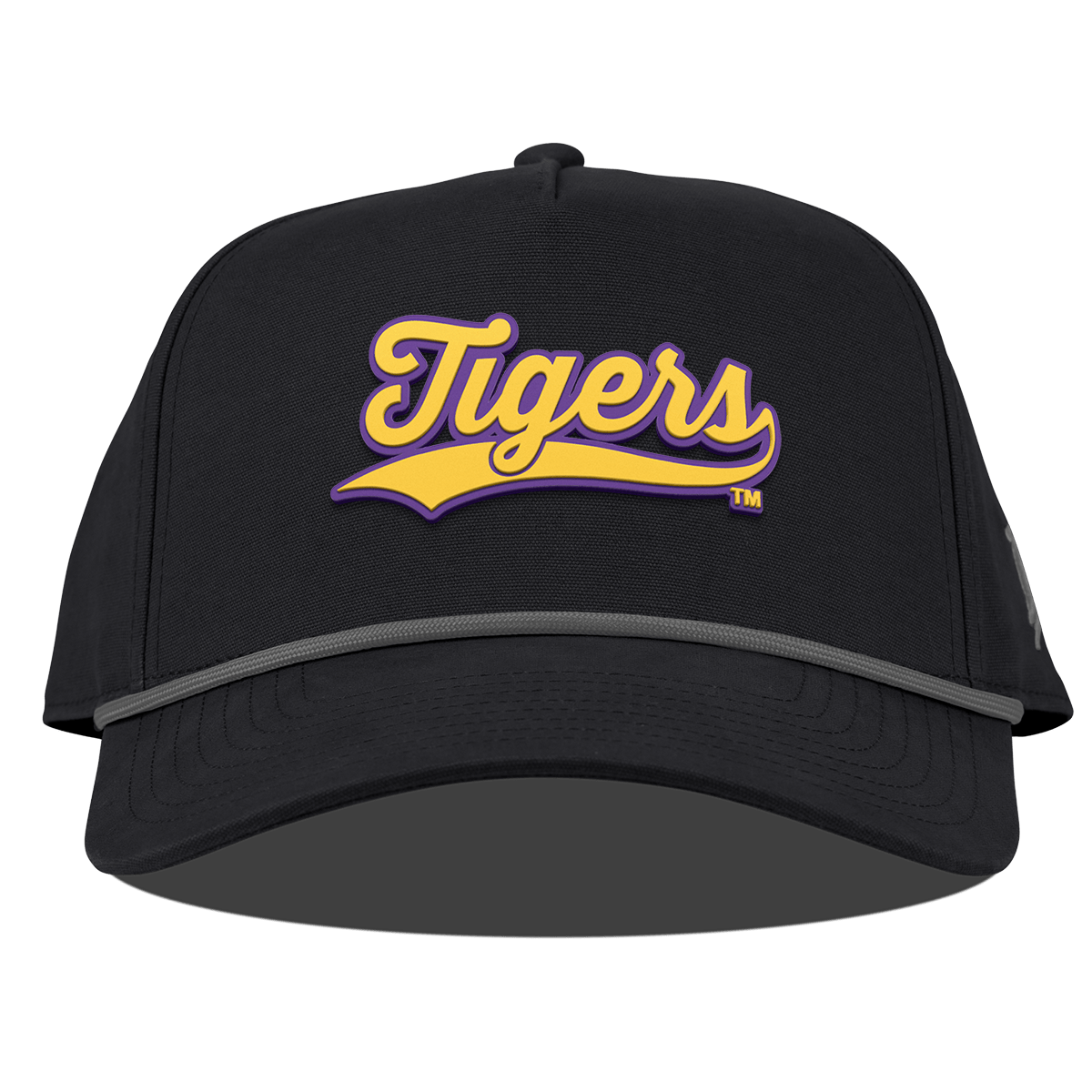 Louisiana State University "LSU Tigers Script" Curved Canvas 5 Panel Rope Vintage Black