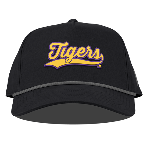 Louisiana State University "LSU Tigers Script" Curved Canvas 5 Panel Rope Vintage Black