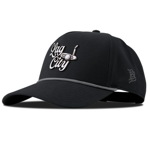 Lag City Script Curved Canvas 5 Panel Rope Vintage Black