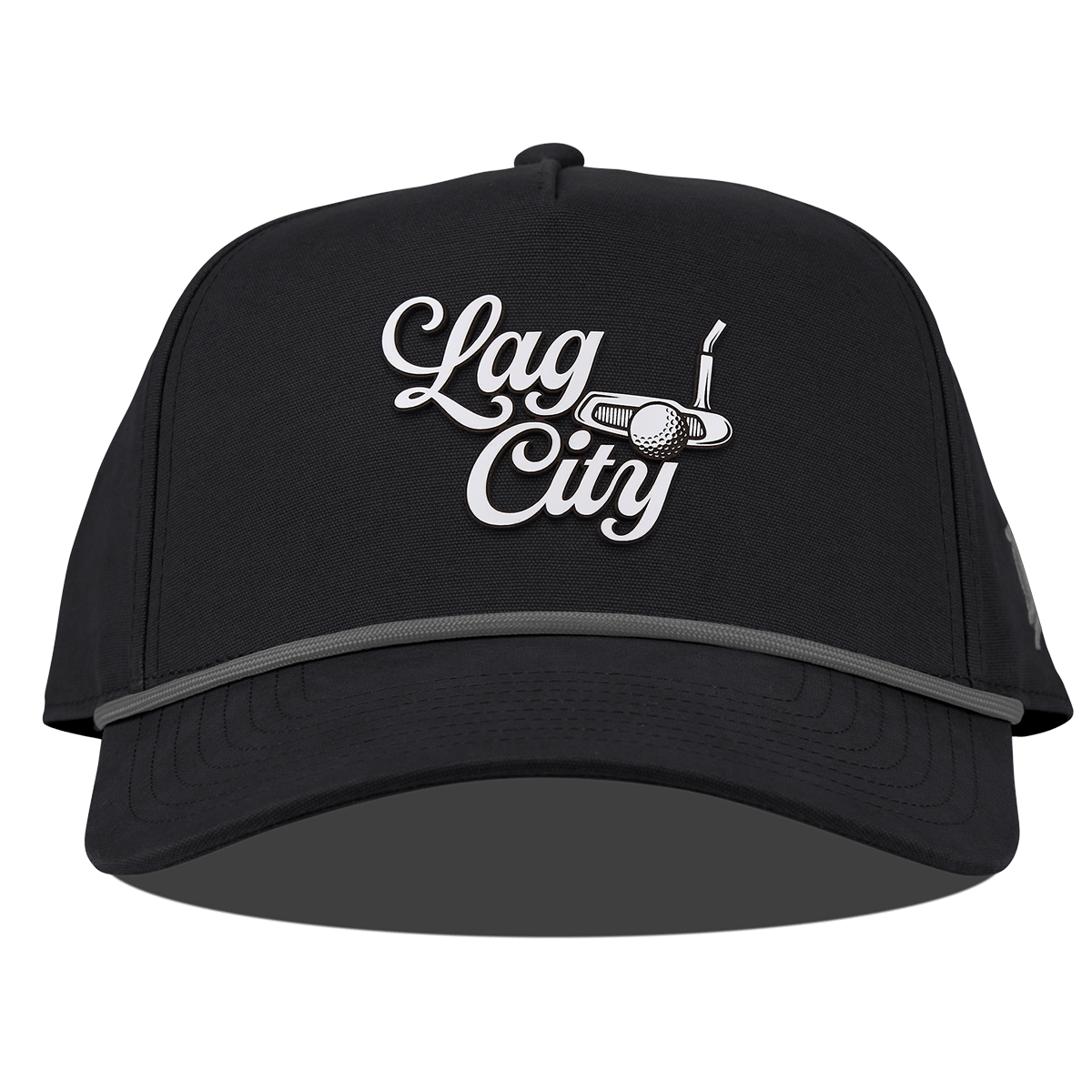 Lag City Script Curved Canvas 5 Panel Rope Vintage Black