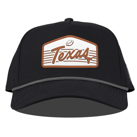 University of Texas "Longhorns Football" Legacy Curved Canvas 5 Panel Rope Vintage Black