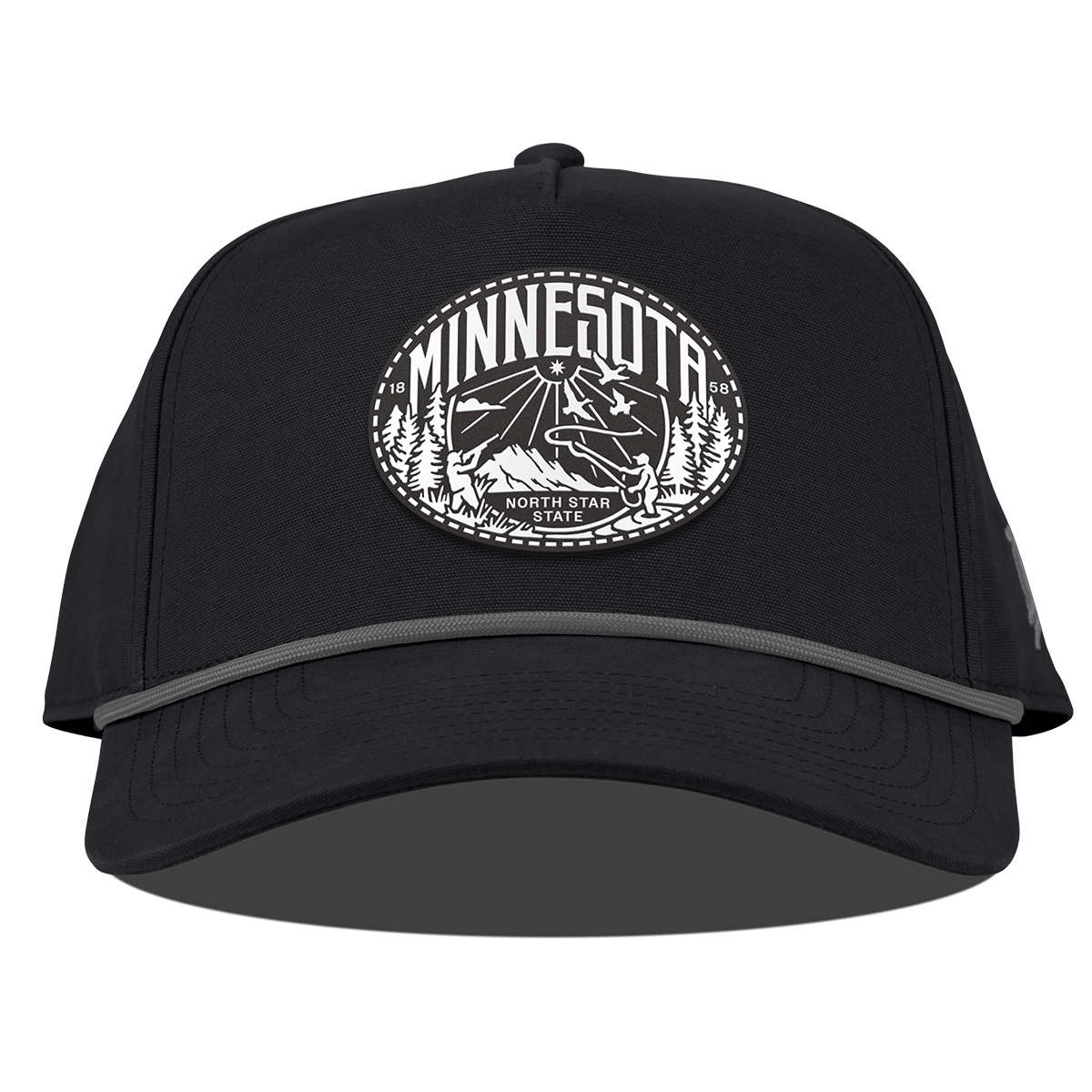 Minnesota Traveler Curved Canvas 5 Panel Rope Vintage Black
