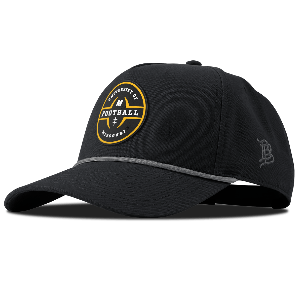 University of Missouri "Mizzou Football" Curved Canvas 5 Panel Rope Vintage Black
