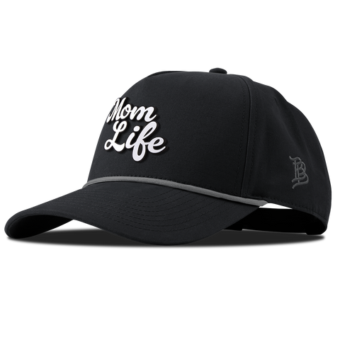 Mom Life Script Curved Canvas 5 Panel Rope Vintage Black