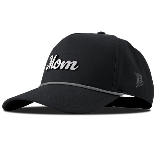Mom Script Curved Canvas 5 Panel Rope Vintage Black