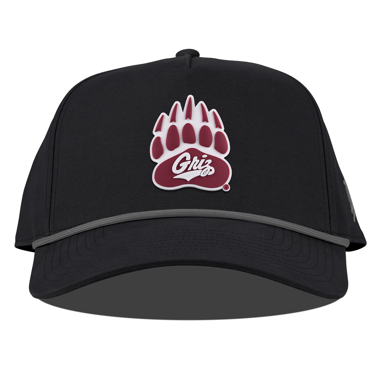 University of Montana "Montana Grizz" Curved Canvas 5 Panel Rope Vintage Black