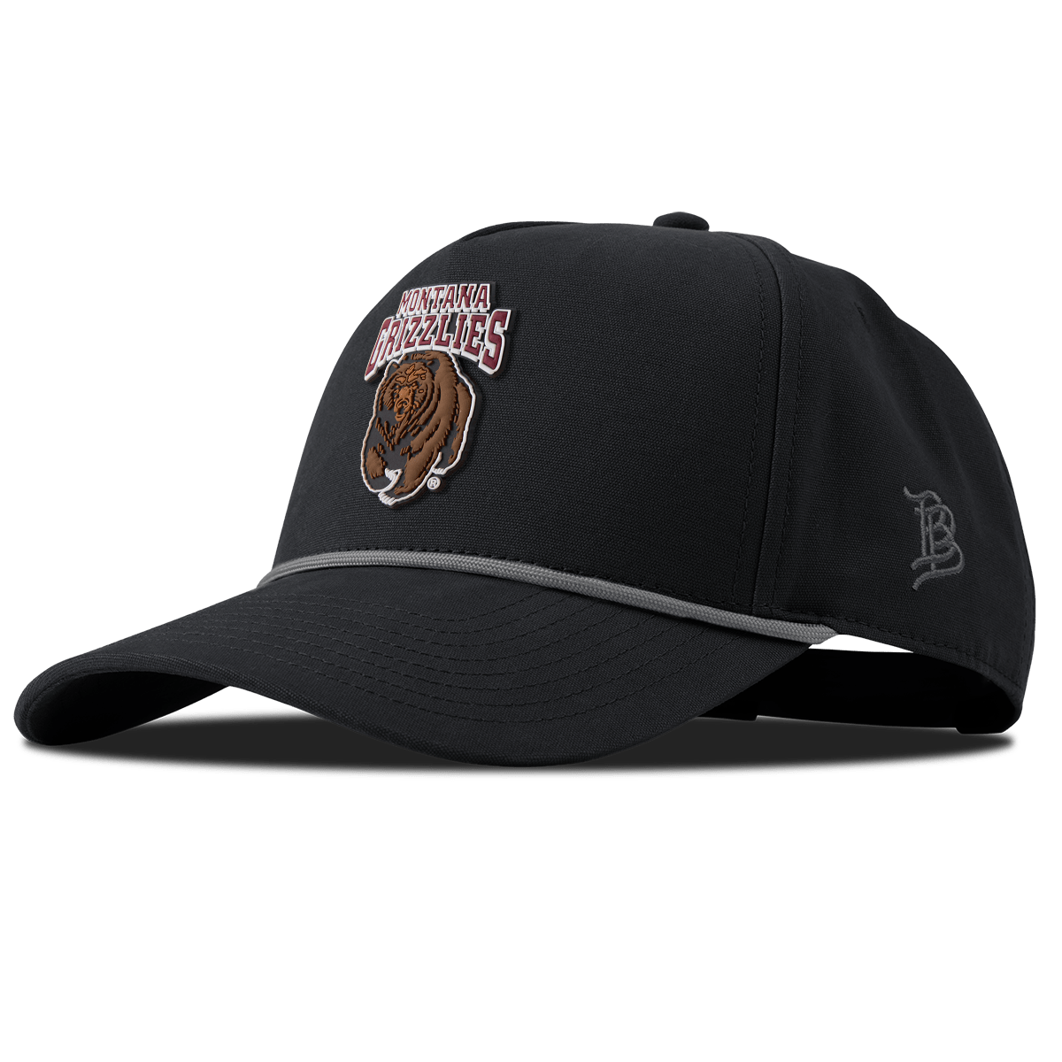 University of Montana "Montana Grizzlies Team Logo" Curved Canvas 5 Panel Rope Vintage Black