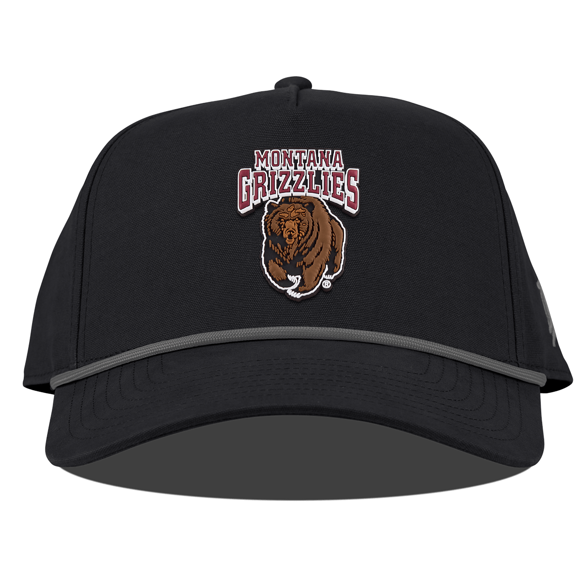 University of Montana "Montana Grizzlies Team Logo" Curved Canvas 5 Panel Rope Vintage Black