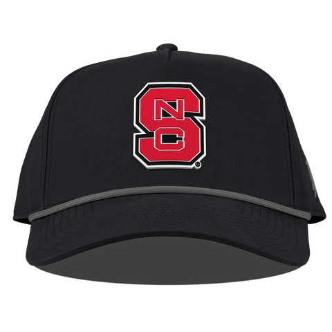 North Carolina State "NC State Block" Curved Canvas 5 Panel Rope Vintage Black