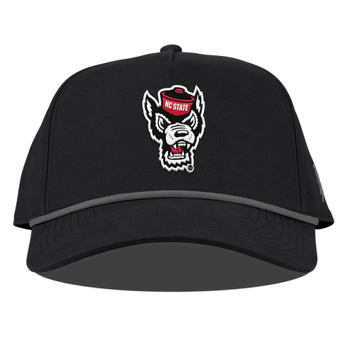 North Carolina State "NC State Team Logo" Curved Canvas 5 Panel Rope Vintage Black