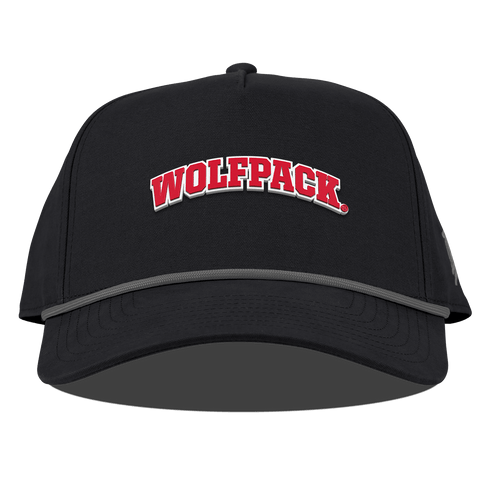 North Carolina State "NC State Wolfpack" Curved Canvas 5 Panel Rope Vintage Black