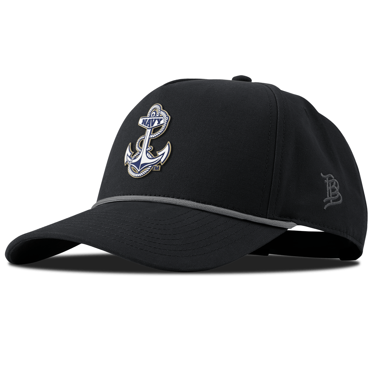 United States Naval Academy "Naval Academy Midshipman" Curved Canvas 5 Panel Rope Vintage Black