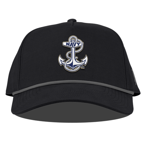 United States Naval Academy "Naval Academy Midshipman" Curved Canvas 5 Panel Rope Vintage Black