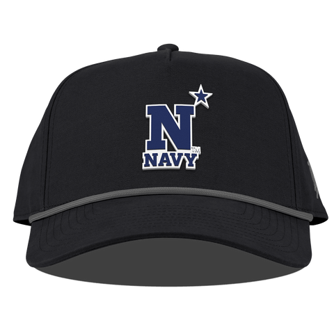 United States Naval Academy "Naval Academy Team Logo Navy" Curved Canvas 5 Panel Rope Vintage Black