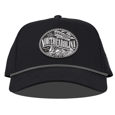 North Carolina Traveler Curved Canvas 5 Panel Rope Vintage Black