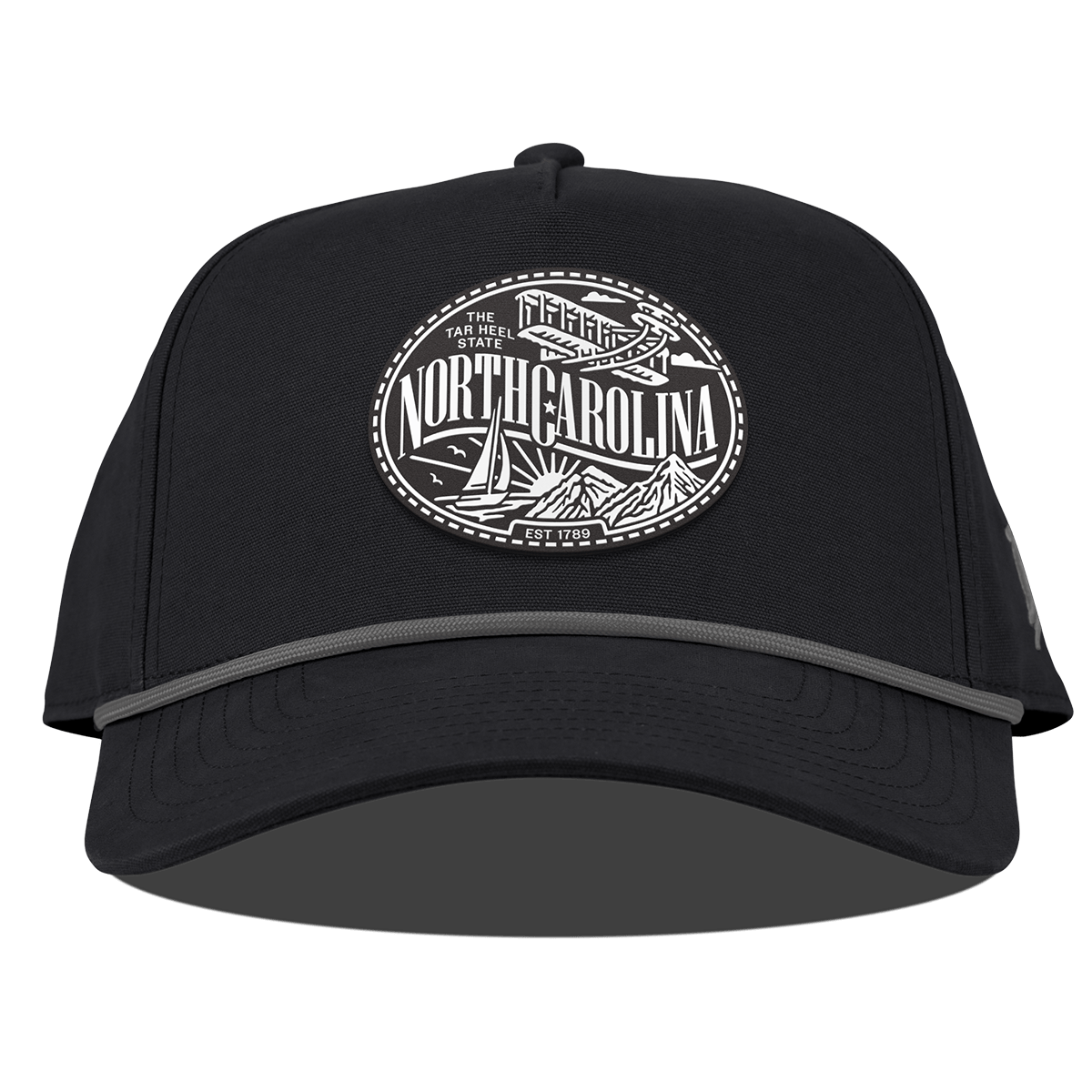 North Carolina Traveler Curved Canvas 5 Panel Rope Vintage Black