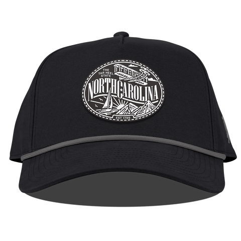 North Carolina Traveler Curved Canvas 5 Panel Rope Vintage Black