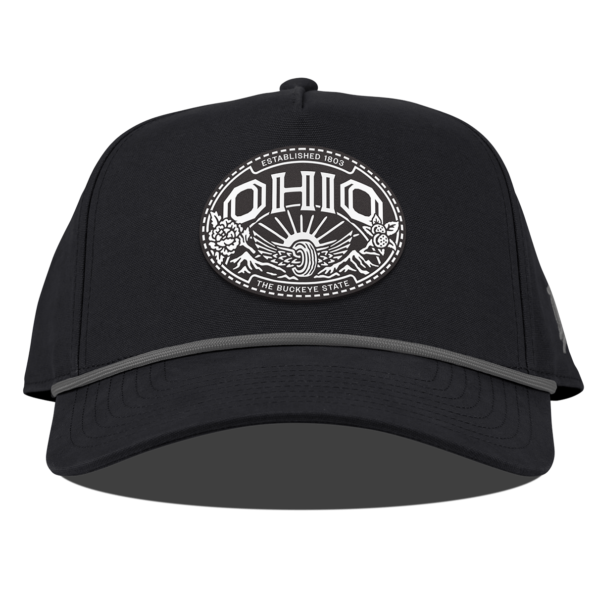 Ohio Traveler Curved Canvas 5 Panel Rope Vintage Black