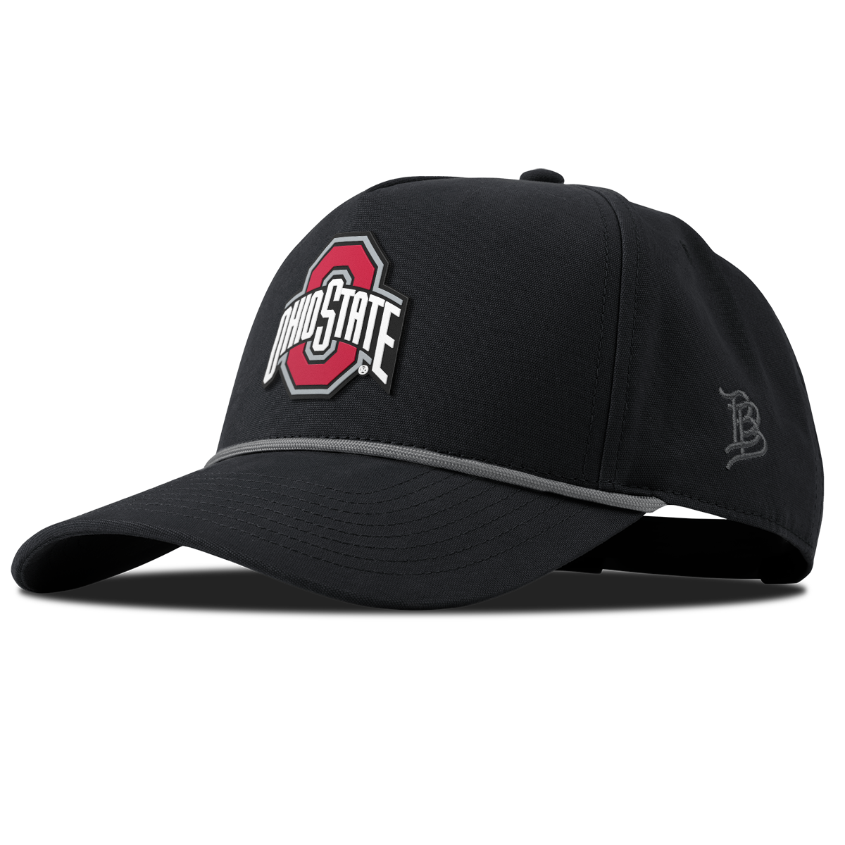 Ohio State University "Ohio State Gray Team Logo" Curved Canvas 5 Panel Rope Vintage Black