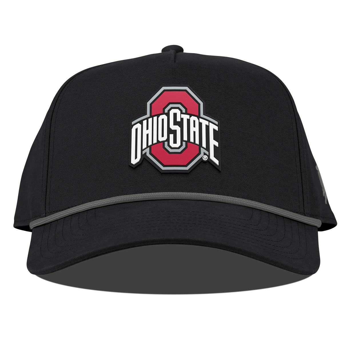 Ohio State University "Ohio State Gray Team Logo" Curved Canvas 5 Panel Rope Vintage Black