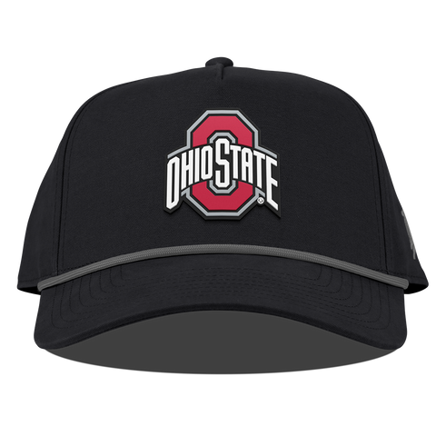 Ohio State University "Ohio State Gray Team Logo" Curved Canvas 5 Panel Rope Vintage Black