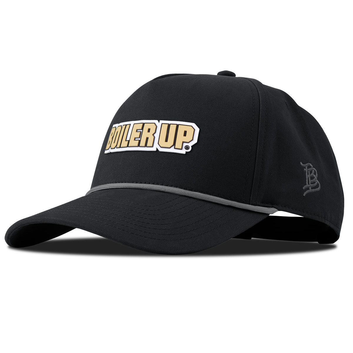 Purdue University "Purdue Boiler Up" Curved Canvas 5 Panel Rope Vintage Black