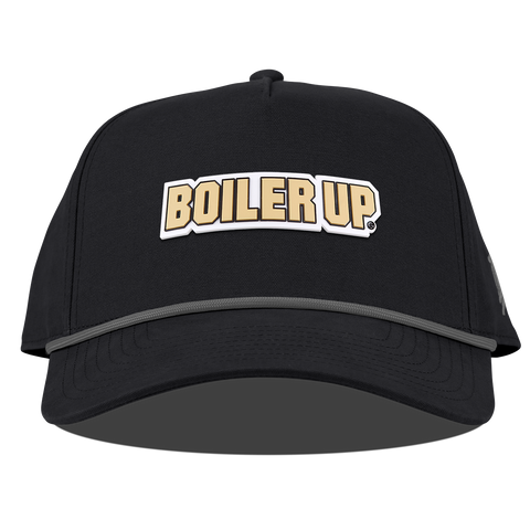 Purdue University "Purdue Boiler Up" Curved Canvas 5 Panel Rope Vintage Black