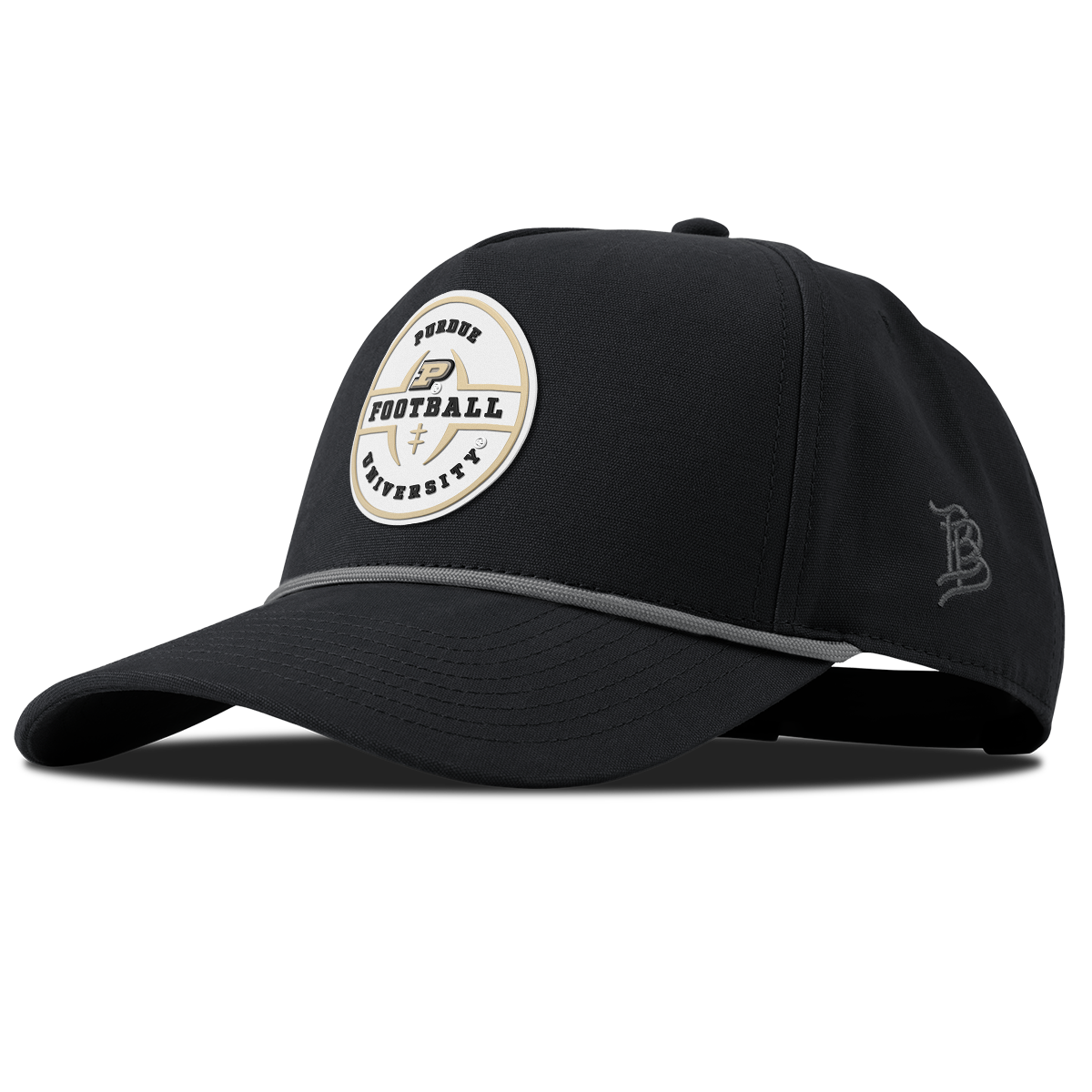 Purdue University "Purdue Football Legacy" Curved Canvas 5 Panel Rope Vintage Black