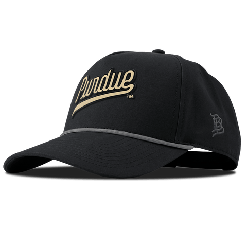 Purdue University "Purdue Script Gold" Curved Canvas 5 Panel Rope Vintage Black