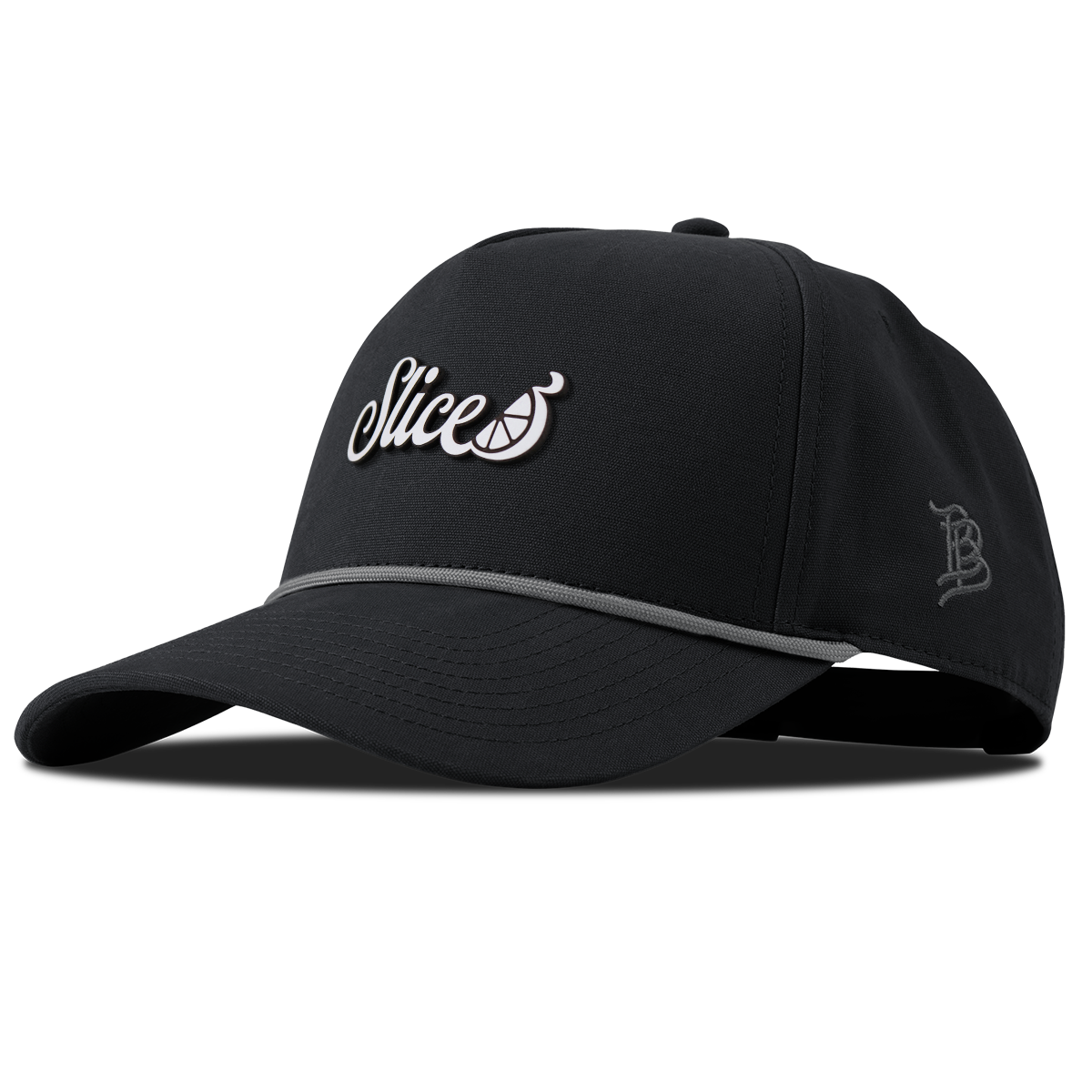 Sliced Script Curved Canvas 5 Panel Rope Vintage Black