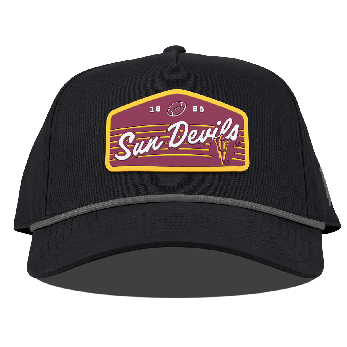 Arizona State University "Sun Devils Football" Curved Canvas 5 Panel Rope Vintage Black