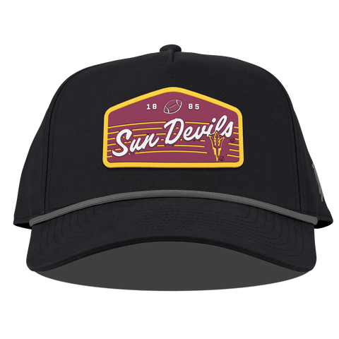 Arizona State University "Sun Devils Football" Curved Canvas 5 Panel Rope Vintage Black