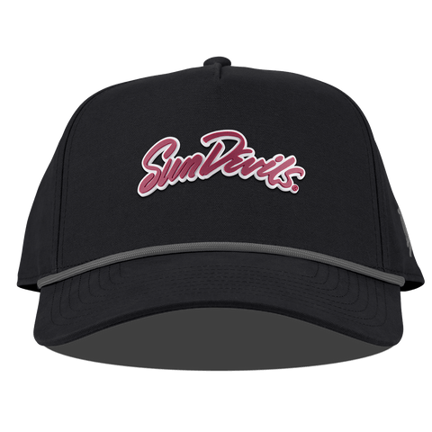 Arizona State University "Sun Devils Script" Curved Canvas 5 Panel Rope Vintage Black