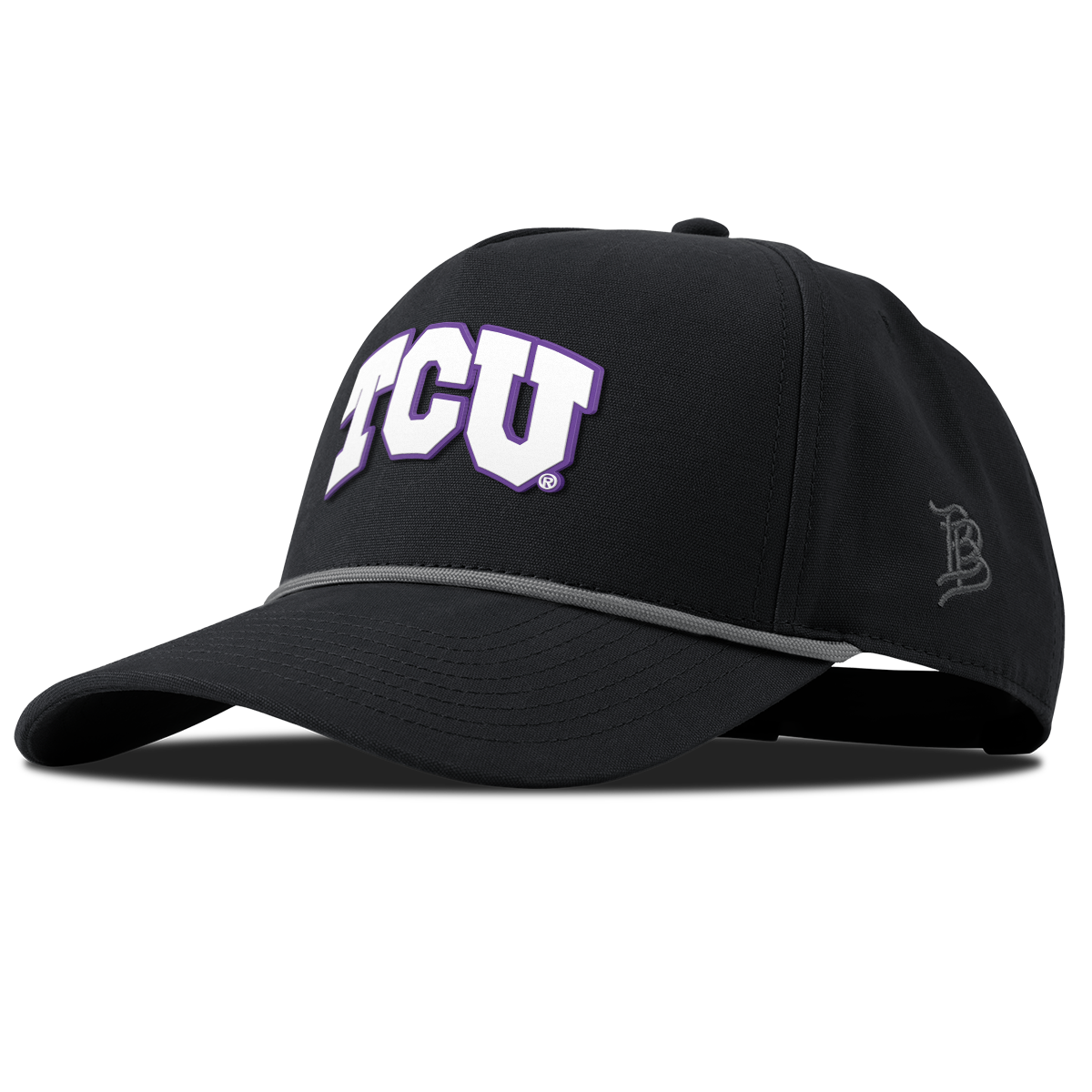 Texas Christian University "TCU Block" Curved Canvas 5 Panel Rope Vintage Black