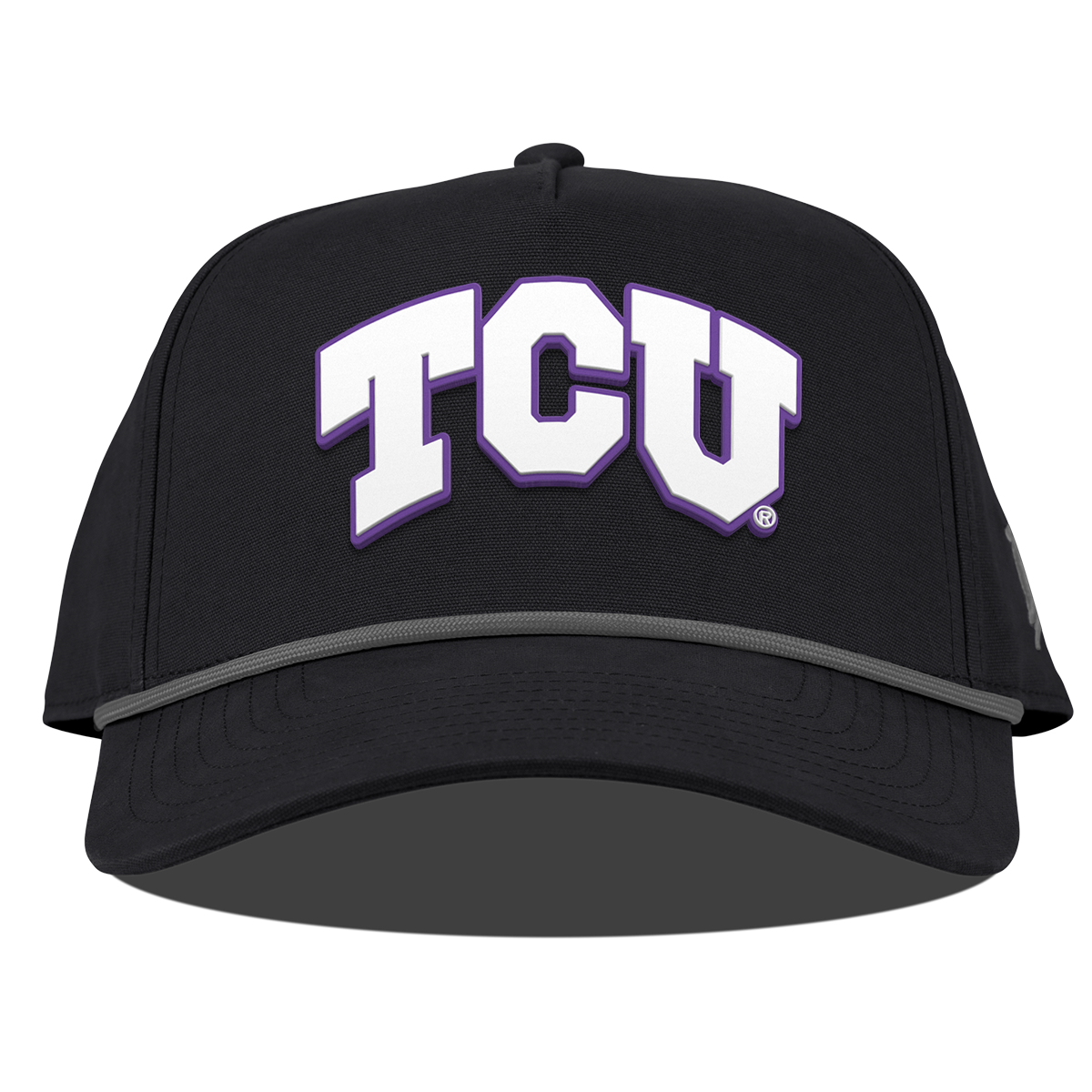 Texas Christian University "TCU Block" Curved Canvas 5 Panel Rope Vintage Black