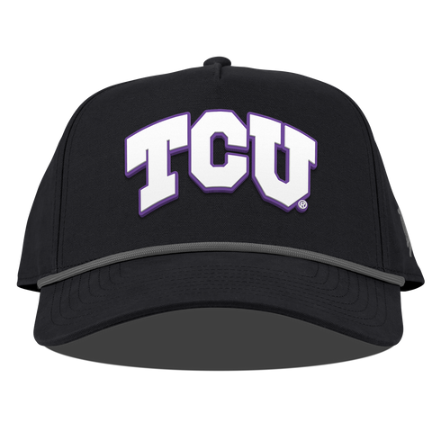 Texas Christian University "TCU Block" Curved Canvas 5 Panel Rope Vintage Black