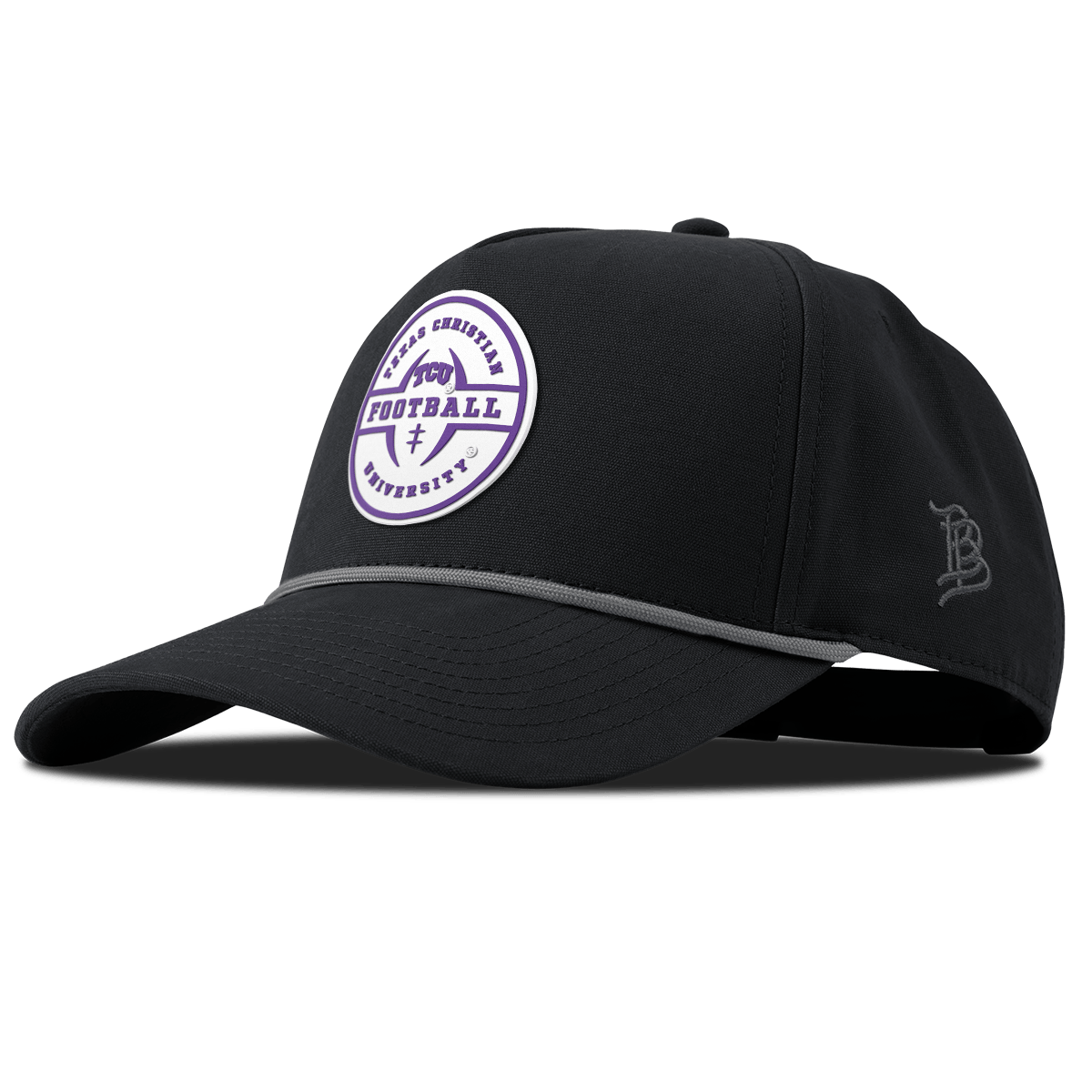 Texas Christian University "Horned Frogs Football" Curved Canvas 5 Panel Rope Vintage Black