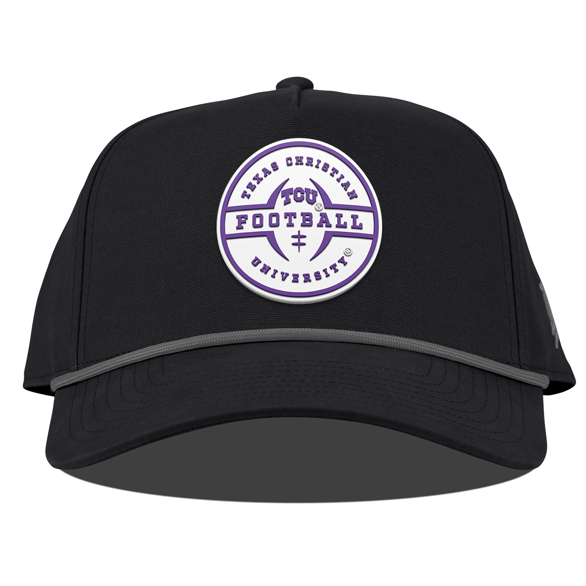Texas Christian University "Horned Frogs Football" Curved Canvas 5 Panel Rope Vintage Black