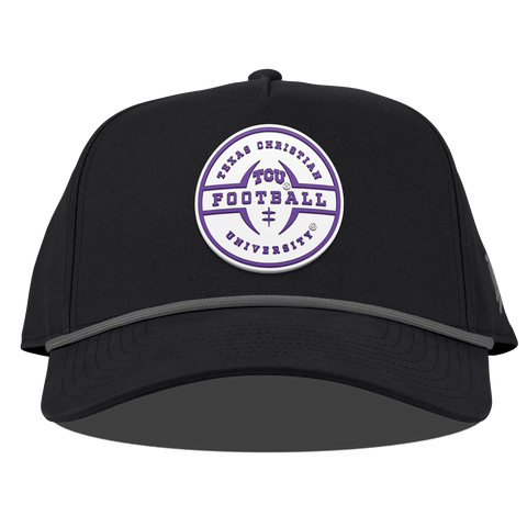 Texas Christian University "Horned Frogs Football" Curved Canvas 5 Panel Rope Vintage Black