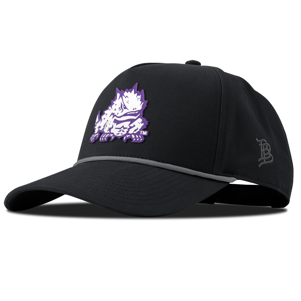 Texas Christian University "TCU Team Logo" Curved Canvas 5 Panel Rope Vintage Black