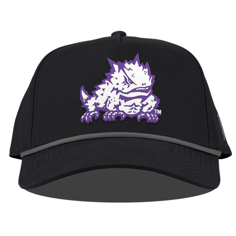 Texas Christian University "TCU Team Logo" Curved Canvas 5 Panel Rope Vintage Black