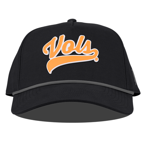 University of Tennessee "Tennessee Vols Script" Curved Canvas 5 Panel Rope Vintage Black