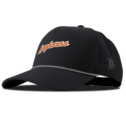 University of Texas "Texas Longhorn Script" Curved Canvas 5 Panel Rope Vintage Black